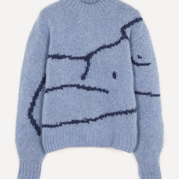 Paloma Wool Blue Cowl Neck Sweater - Picture 3 of 4